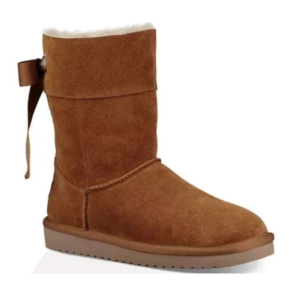 Koolaburra UGG Womens Andrah Short Suede Boot Ribbon Bow Sherpa Lined Cozy 11